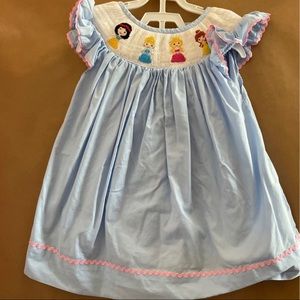 Smocked Disney Princess Shorts Set sz 4 Snow White Cinderella Belle Aurora